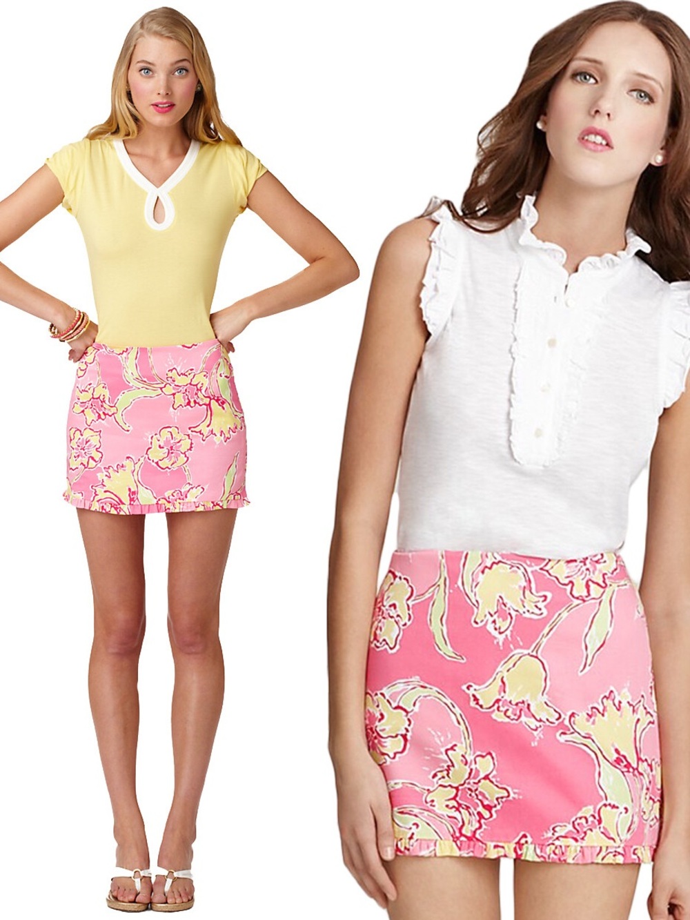 Lilly Pulitzer vintage Pink Floral Mini Skirt Size 4